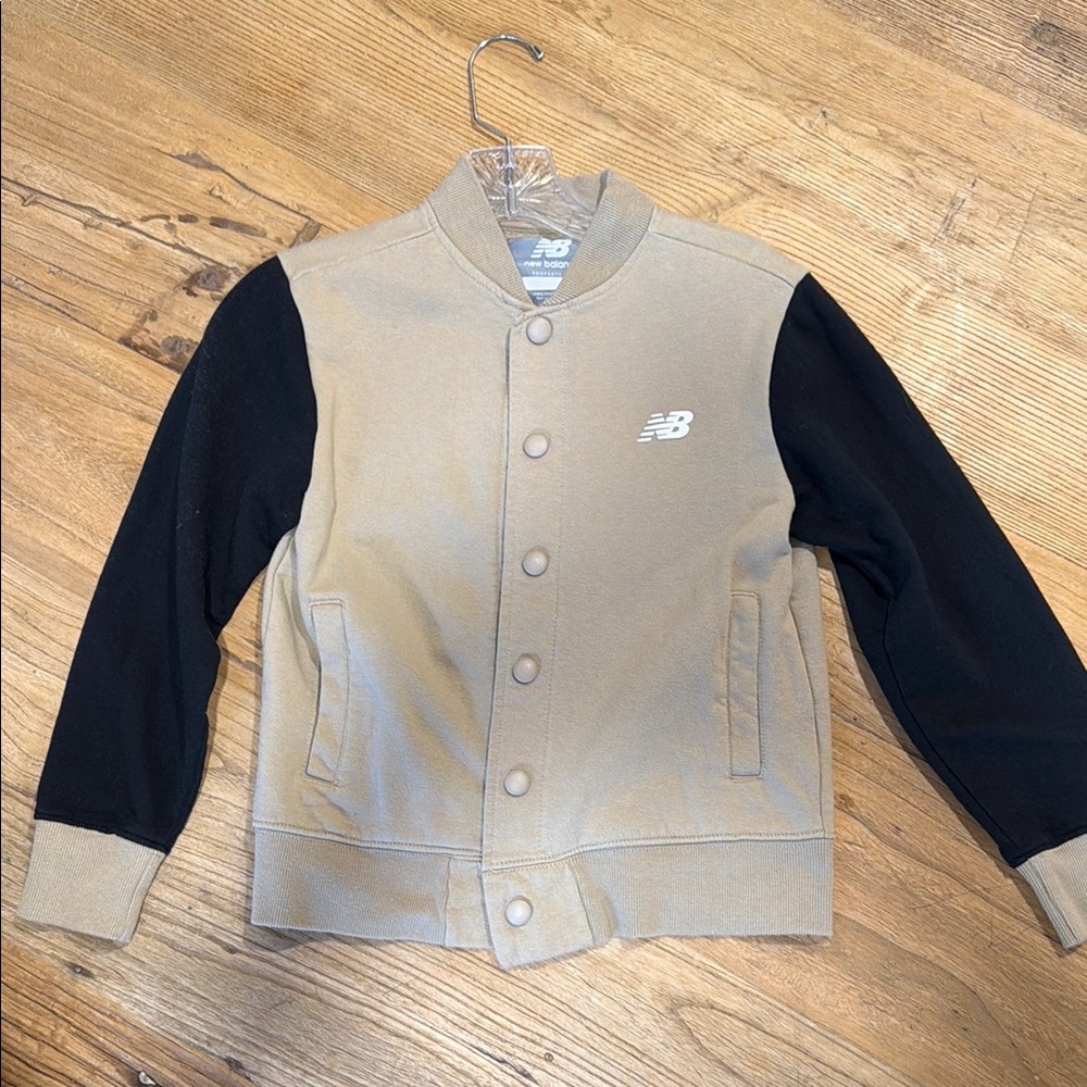 New Balance Kids Two-Tone Bomber Jacket - Tan and Black